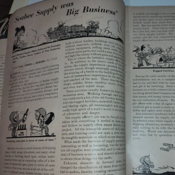 Three 1947 U. S. Navy Civil Engineer Corps Bulletin-Poor Many Flaws AS IS - Picture 9 of 14